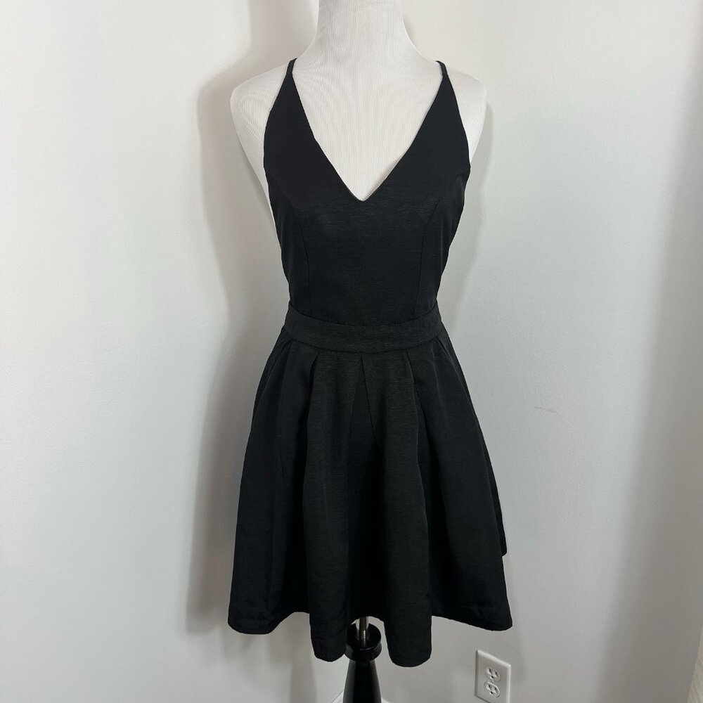 MinkPink Dress Size XS black Spaghetti Straps V Neck Backless